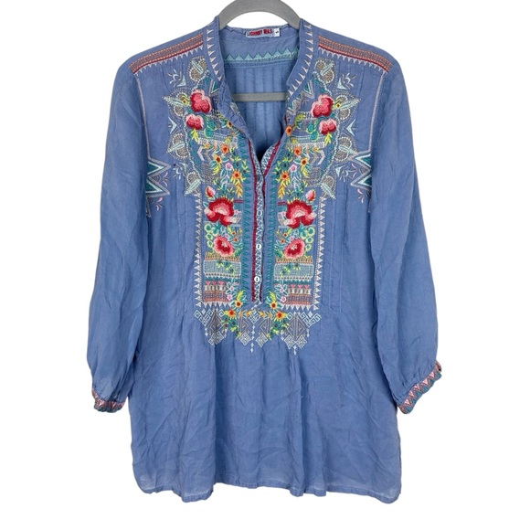 Johnny Was Embroidered Button Front Tunic - Picture 9 of 9